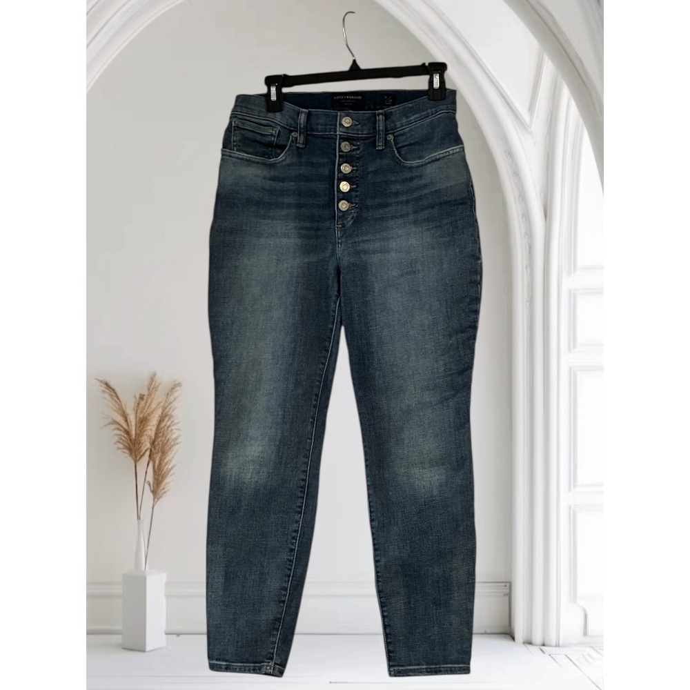 Lucky Brand Women's Skinny Bridgette Jeans in Dark Wash Blue